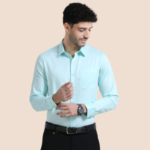 Cambridge Giza Cotton Shirt In Fresh Aqua