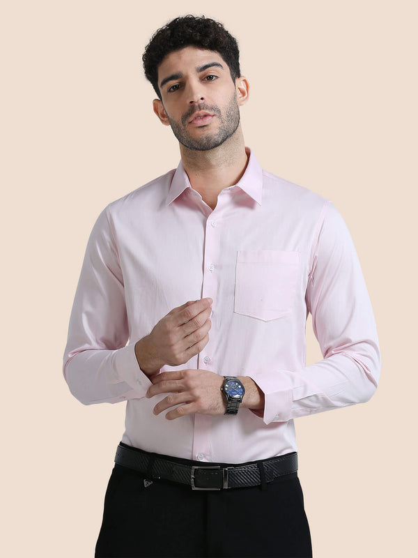 Cambridge Giza Cotton Shirt In Powder Pink