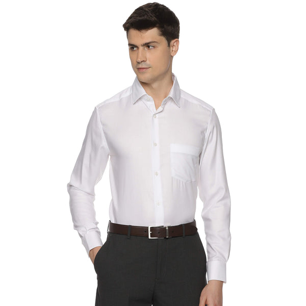 Ridge Textured Shirt In White Regular Fit