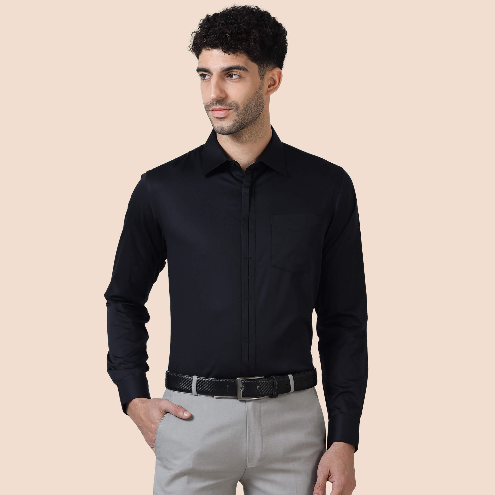 Alfred Black With Signature Concealed Placket