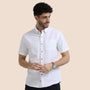 Breeze Linen Half Sleeves Shirt In Snow