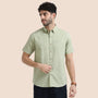 Breeze Linen Half Sleeves Shirt In Grass
