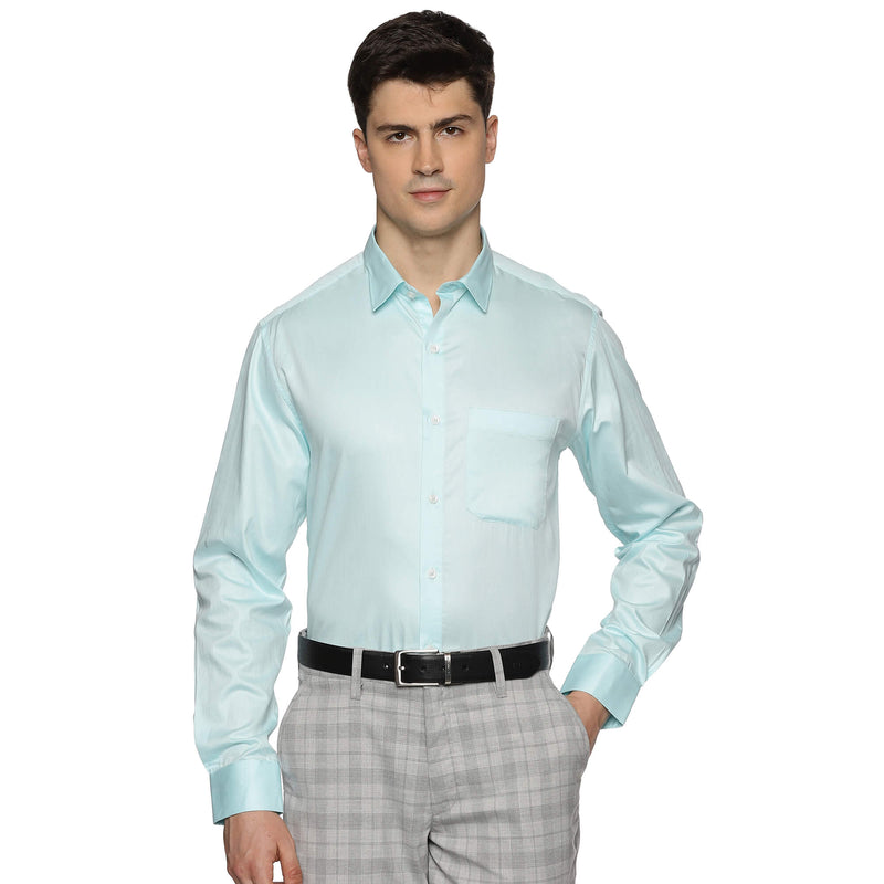 Swiss Finish Giza Cotton Shirt In Pastel Aqua