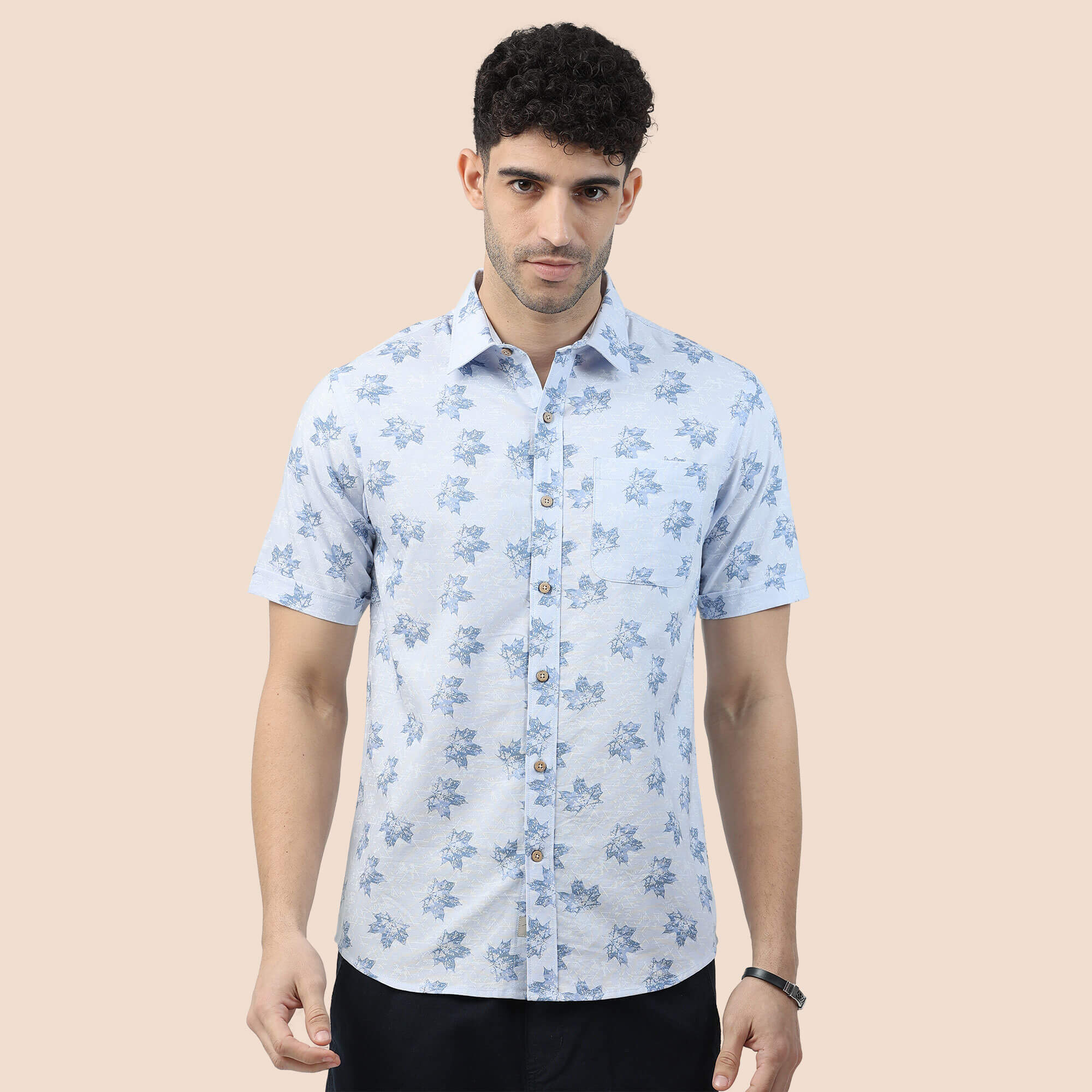 Breeze Oxford Shirt In Blue Maple Leaf