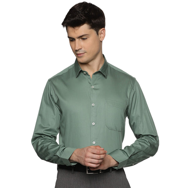 Swiss Finish Giza Cotton Shirt In Green - The Formal Club