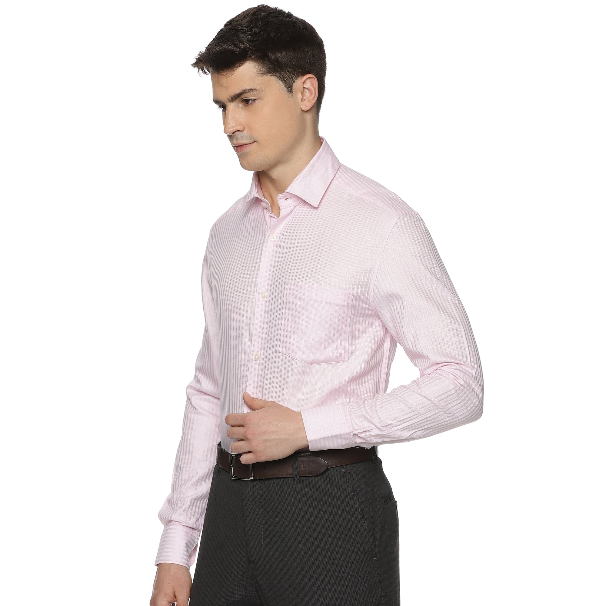 Enigma Self Stripes Shirt In Pink - The Formal Club