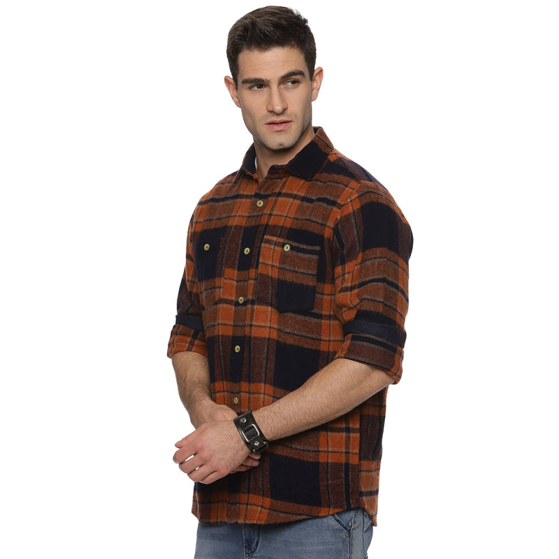 LUMBER WINTER CHECK SHIRT IN RUST - The Formal Club