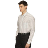 Luna Lenin Stripe Shirt In Cream/olive
