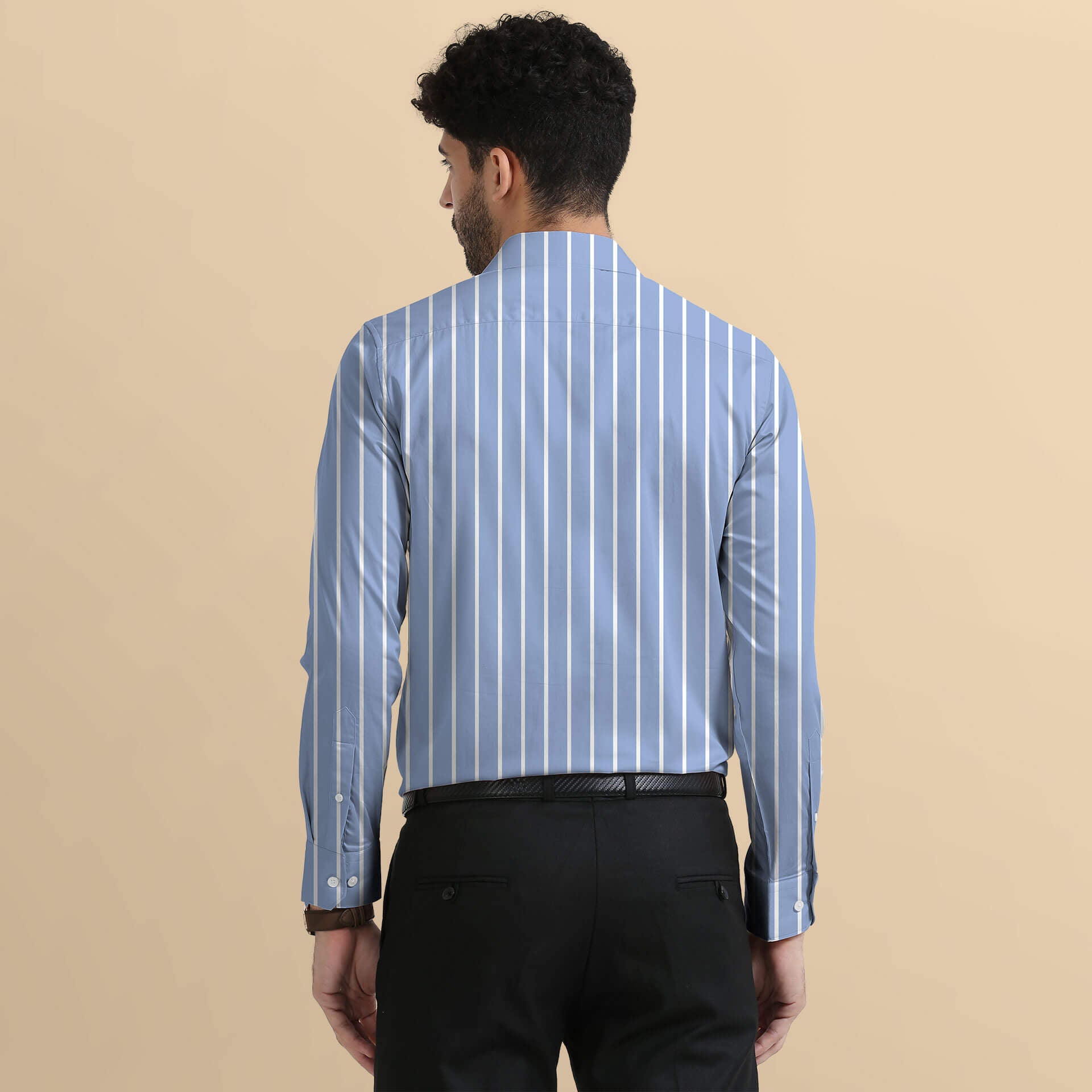 Regal Oxford Stripe Shirt In Denim Blue