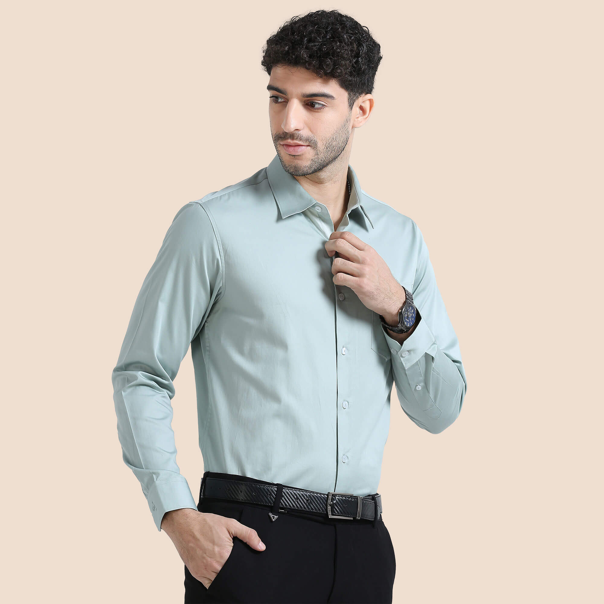 Cambridge Giza Cotton Shirt In Watercress