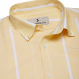 Skyline Cotton Stripes Shirt In Yellow & White