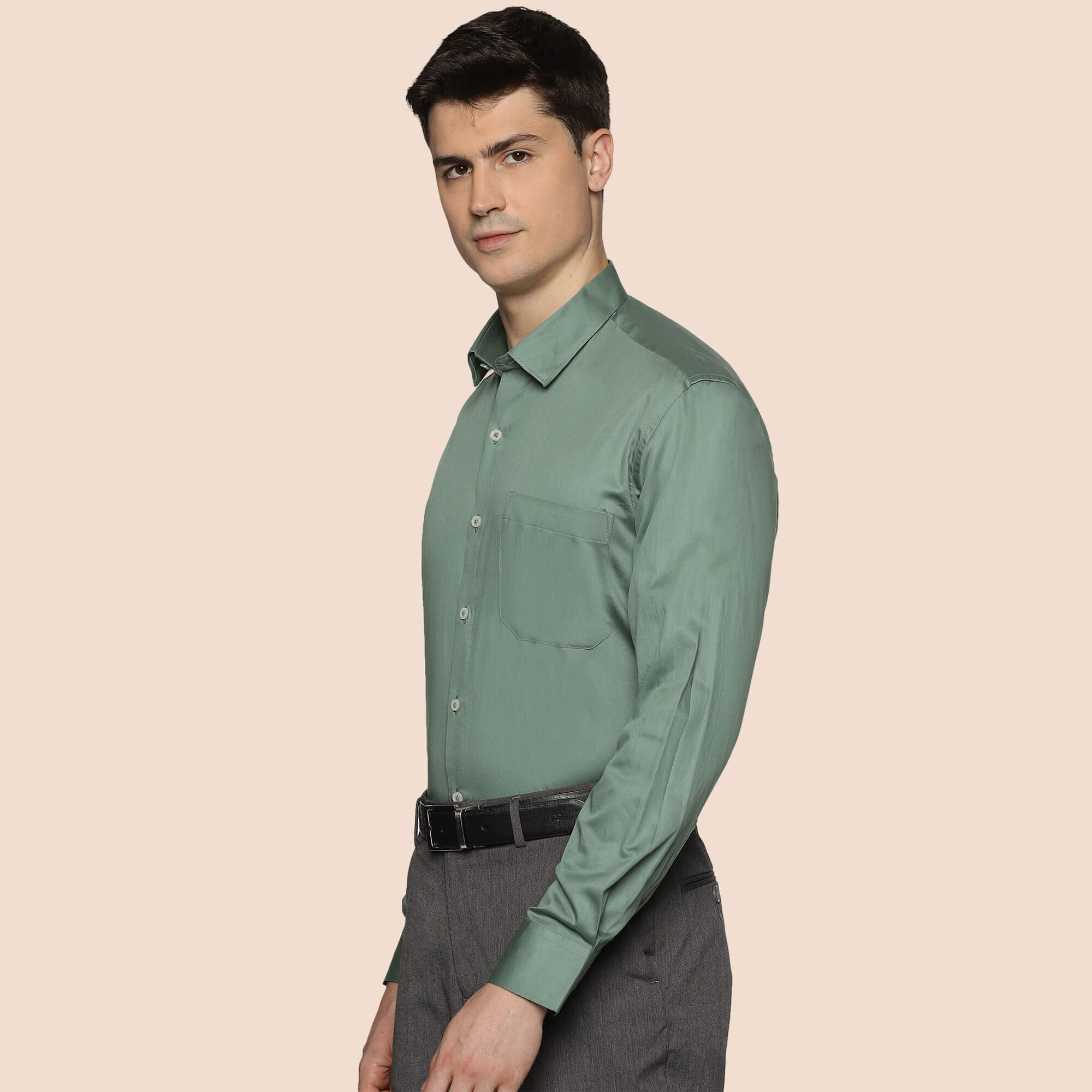 Swiss Finish Giza Cotton Shirt In Green