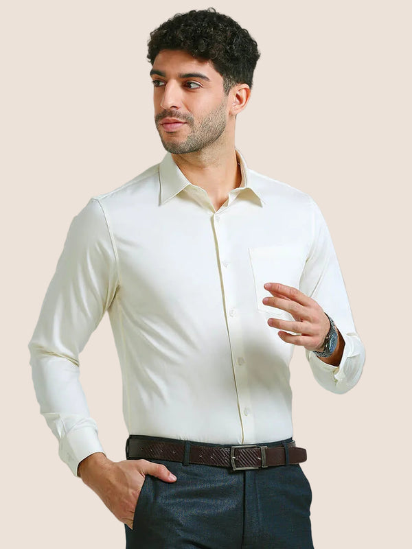 Cambridge Giza Cotton Shirt In Vanilla