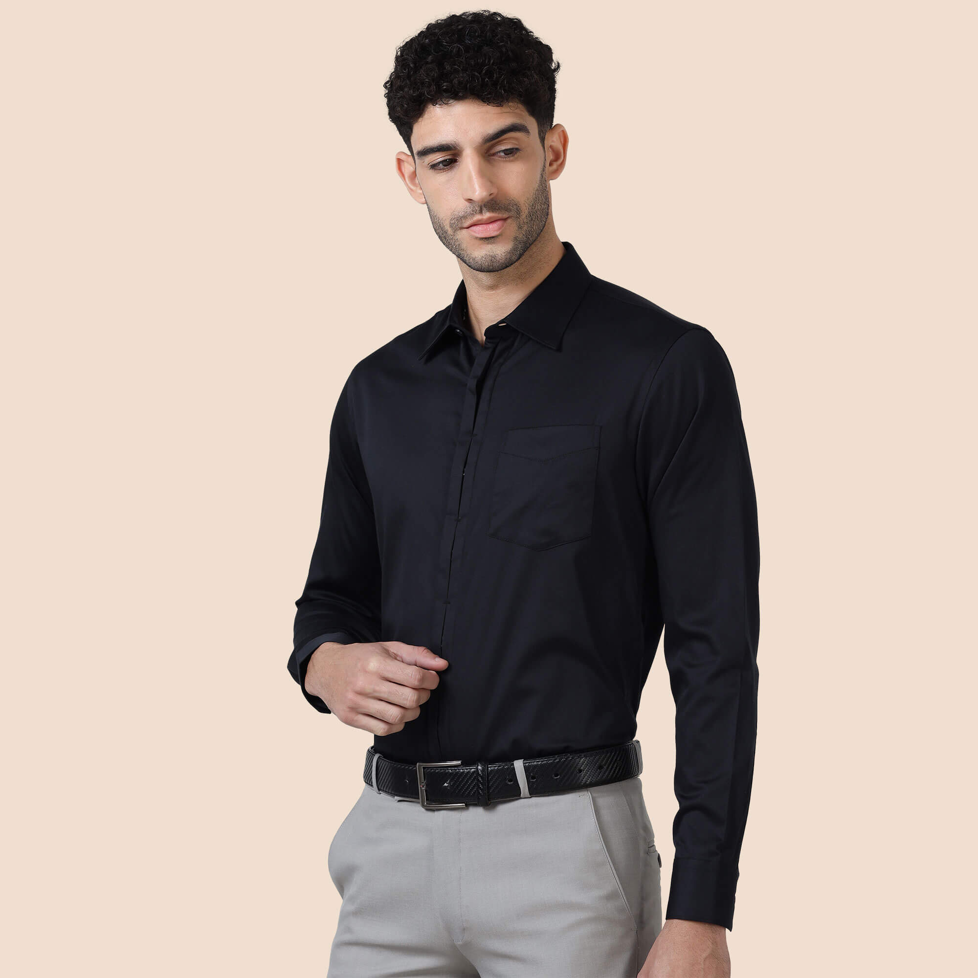 Alfred Black With Signature Concealed Placket