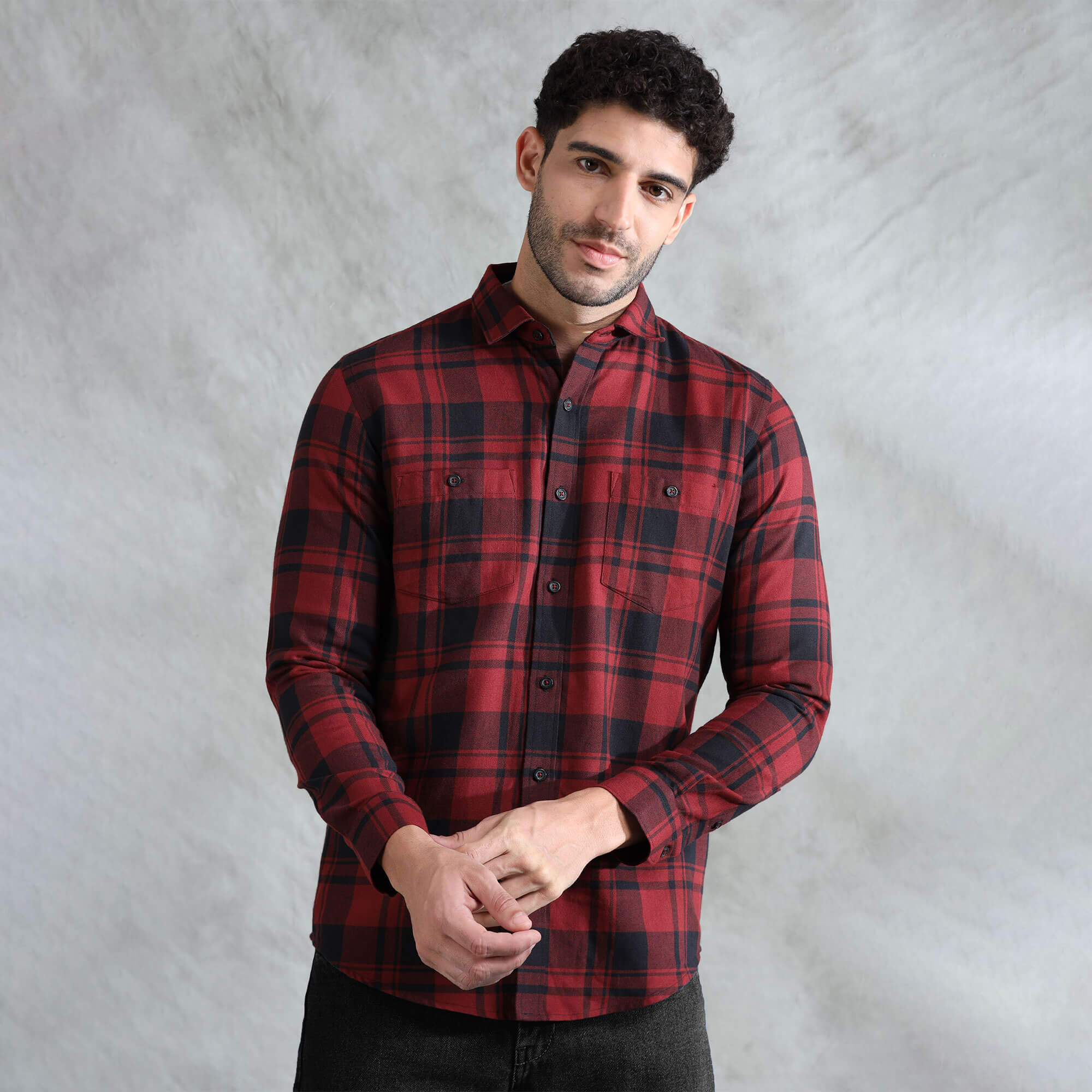 Lumber Flannel Check Shirt In Scarlet