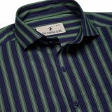 Rhythm Green Stripe Shirt In Navy Blue