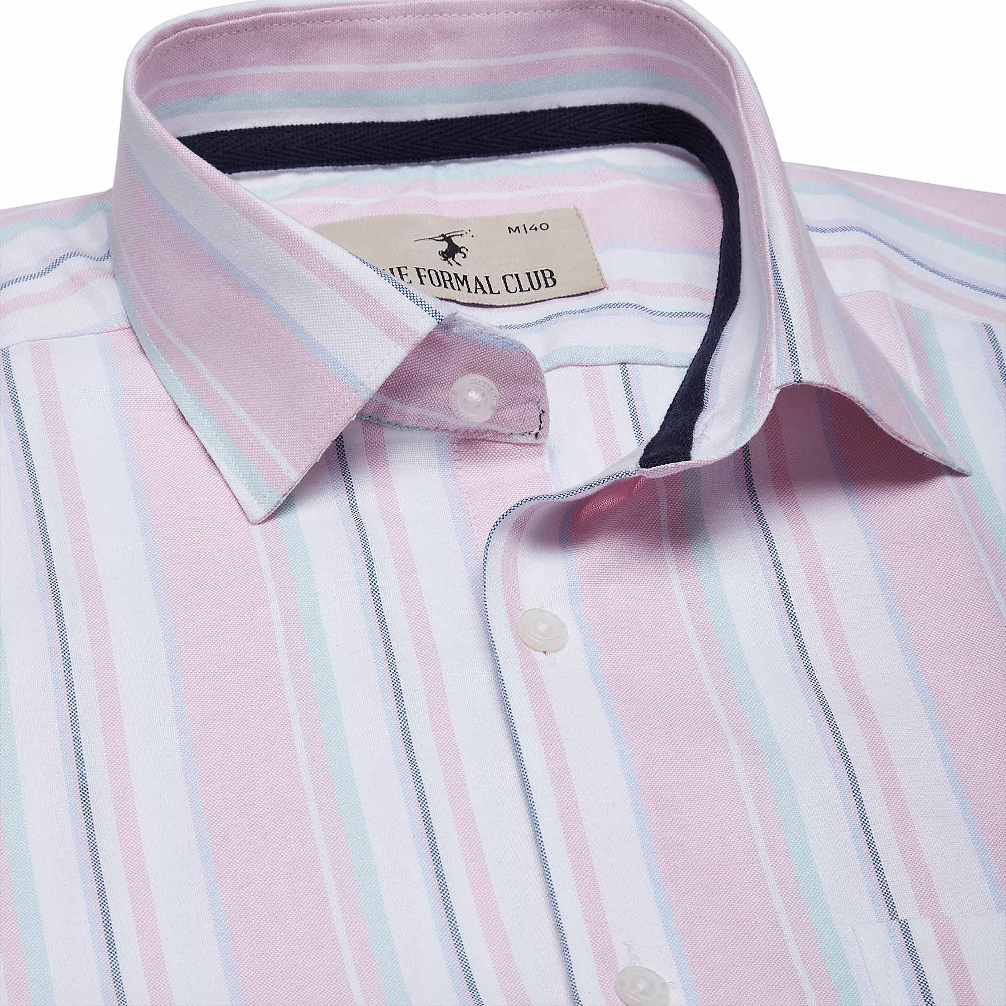 Regal White Stripe Shirt In Pink