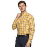 Maverick Cotton Check Shirt In Yellow