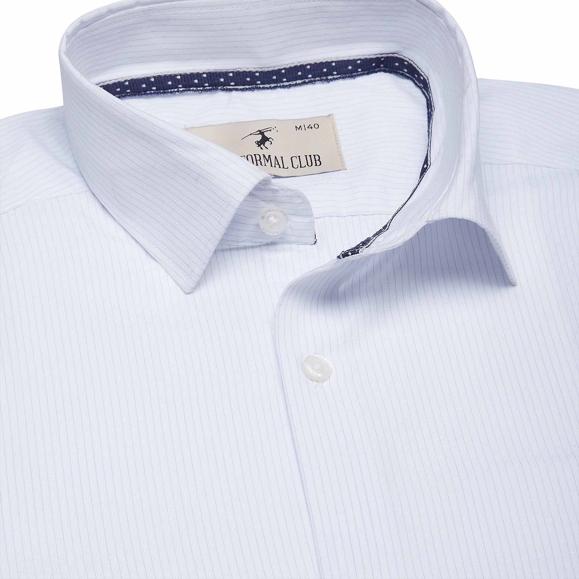 Blissful Cotton Stripe Shirt In White - The Formal Club