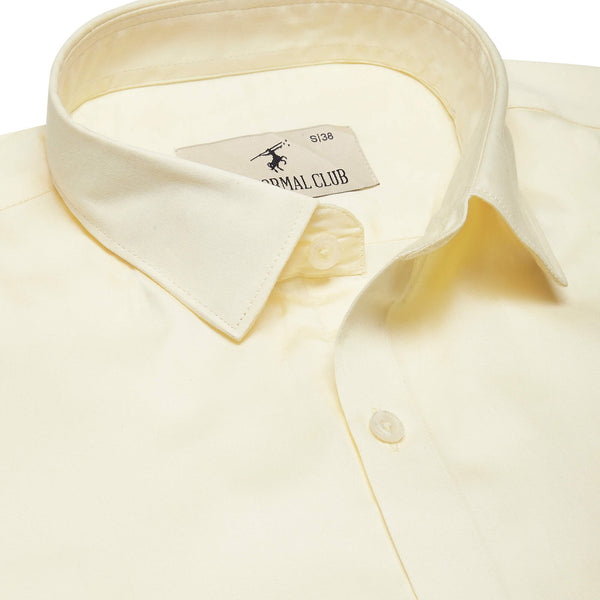 Swiss Finish Giza Cotton Shirt In Light Lemon - The Formal Club