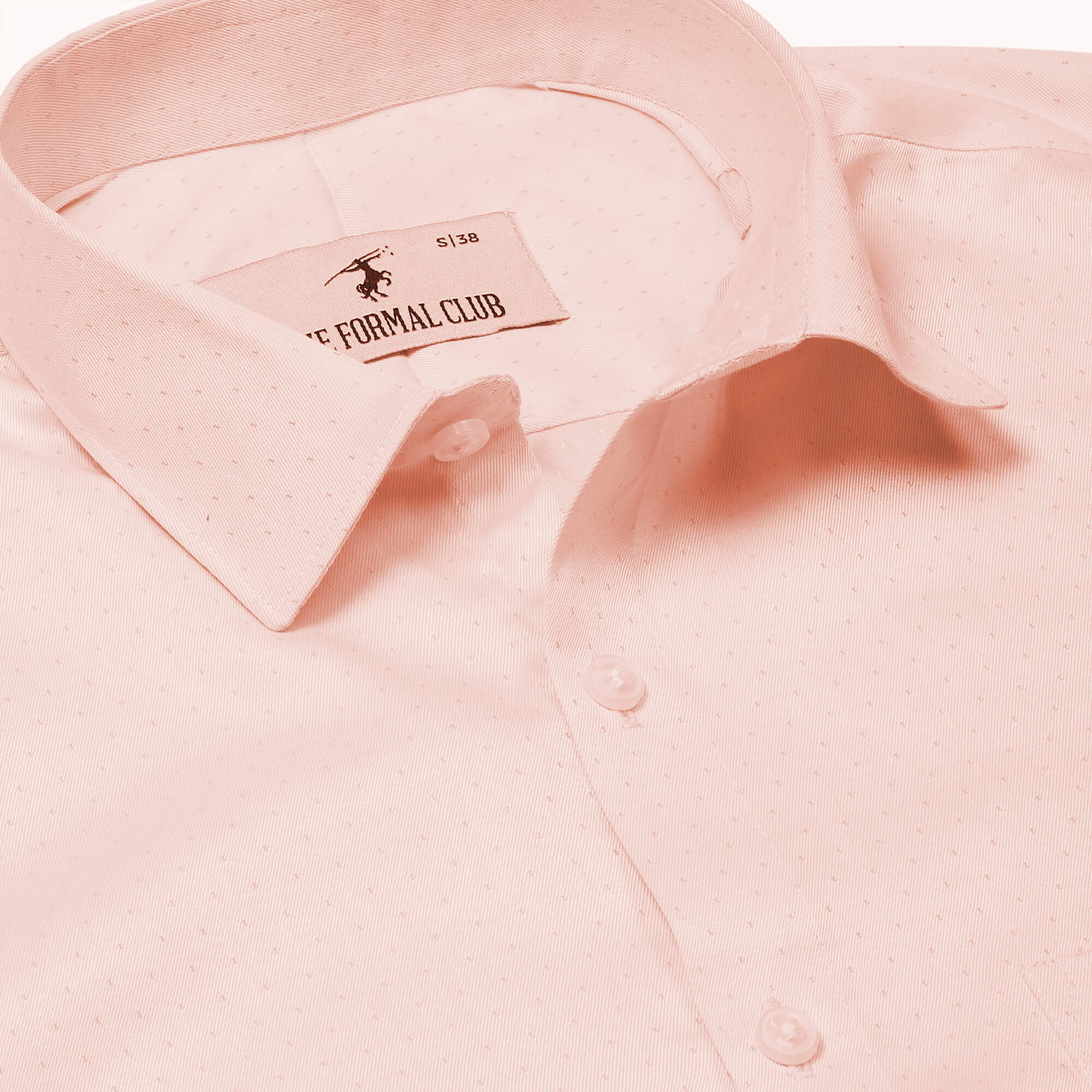 Donald Dobby Textured Shirt in Peach