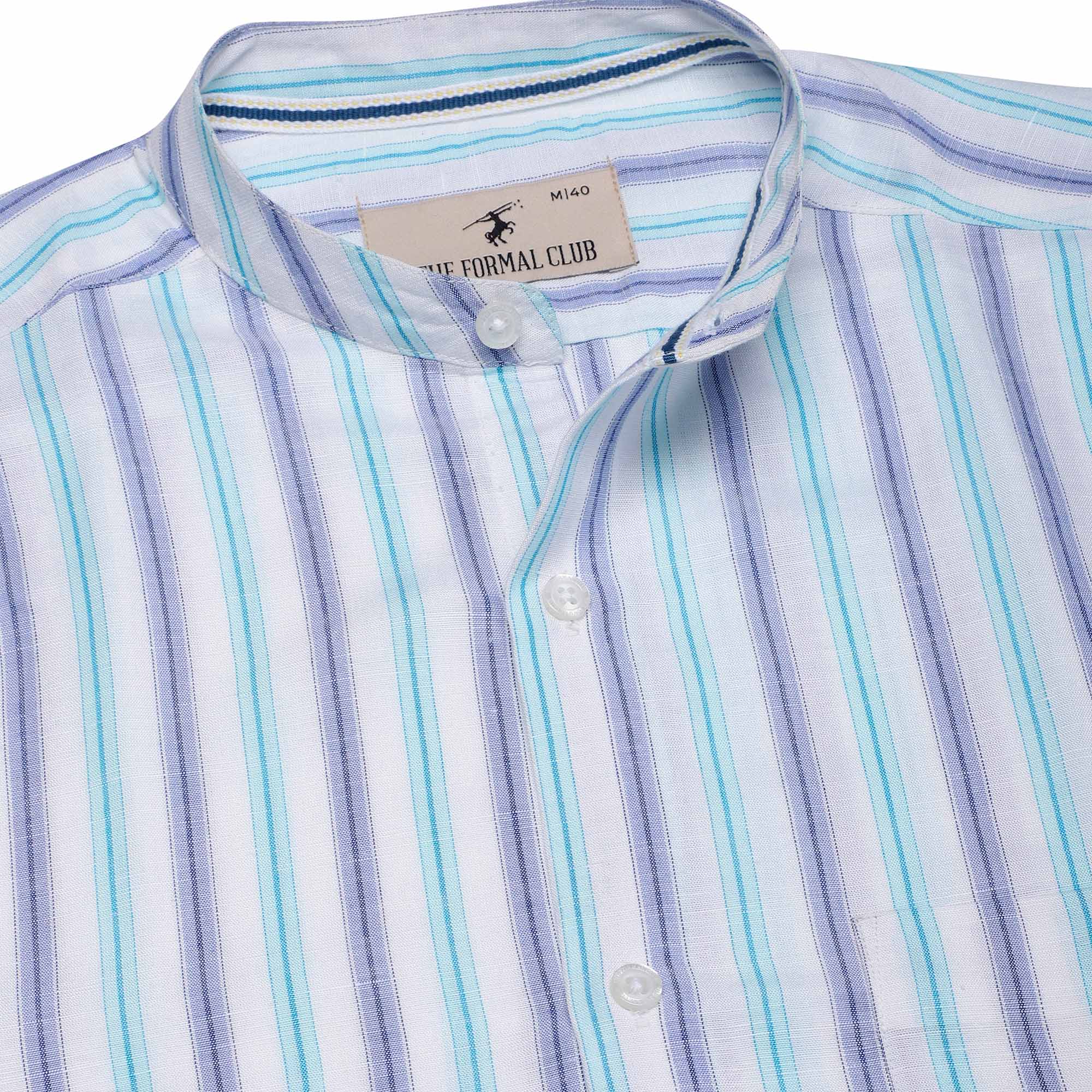 Luna Lenin Stripes Shirt In White - The Formal Club