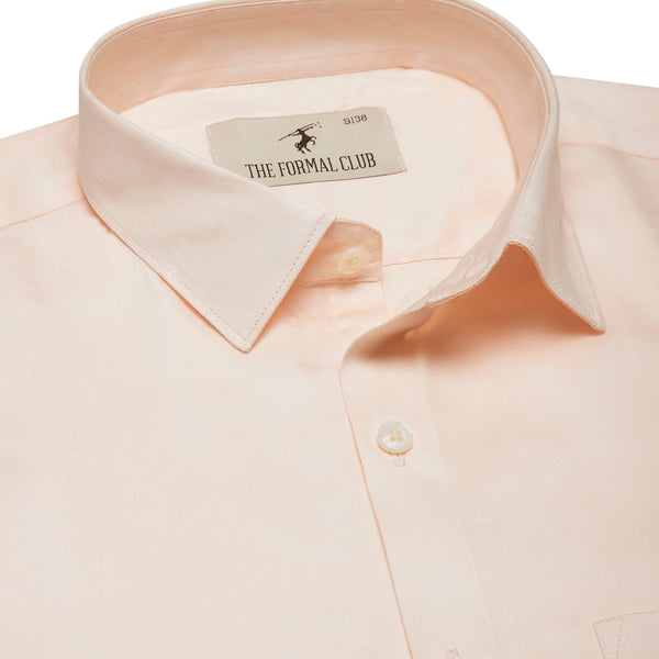 Swiss Finish Giza Cotton Shirt In Light Peach