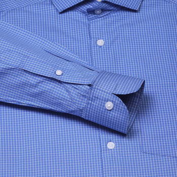 Zephyr Check Shirt In Small Blue Slim Fit