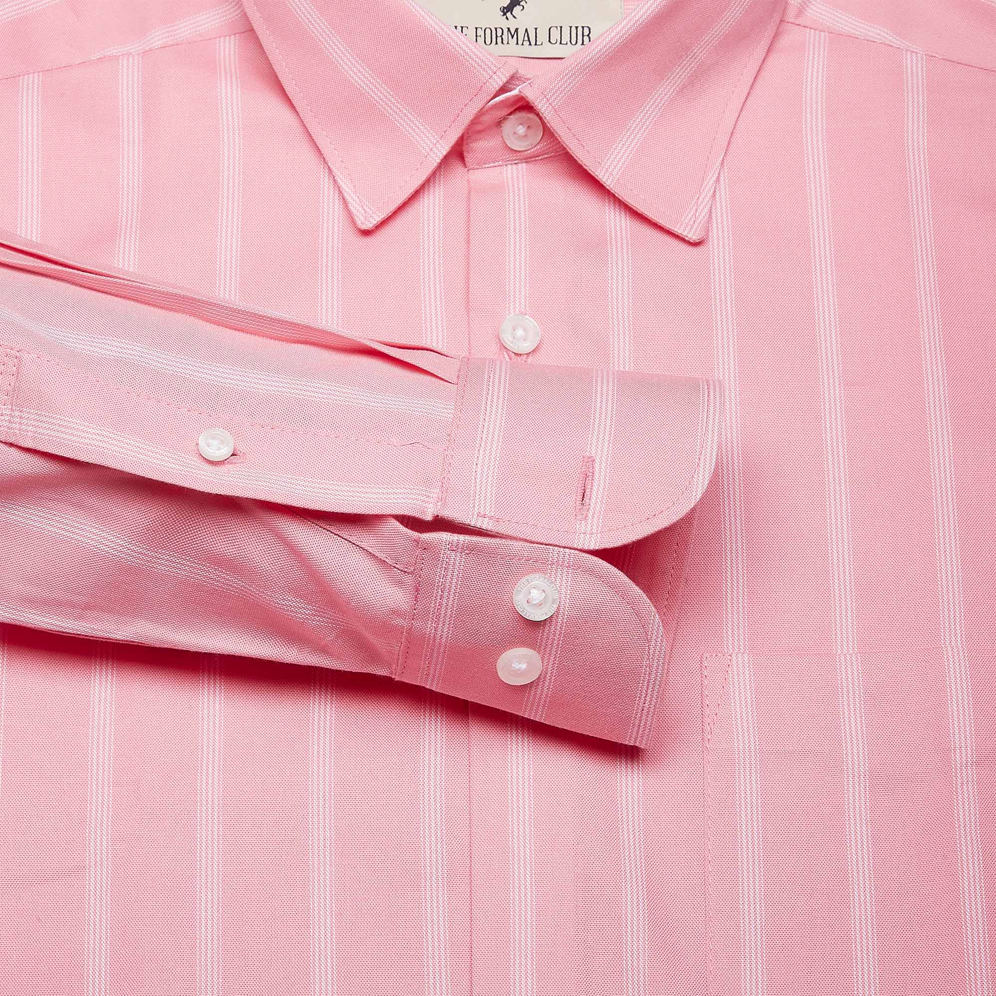 Regal Stripe Shirt In Peach - The Formal Club