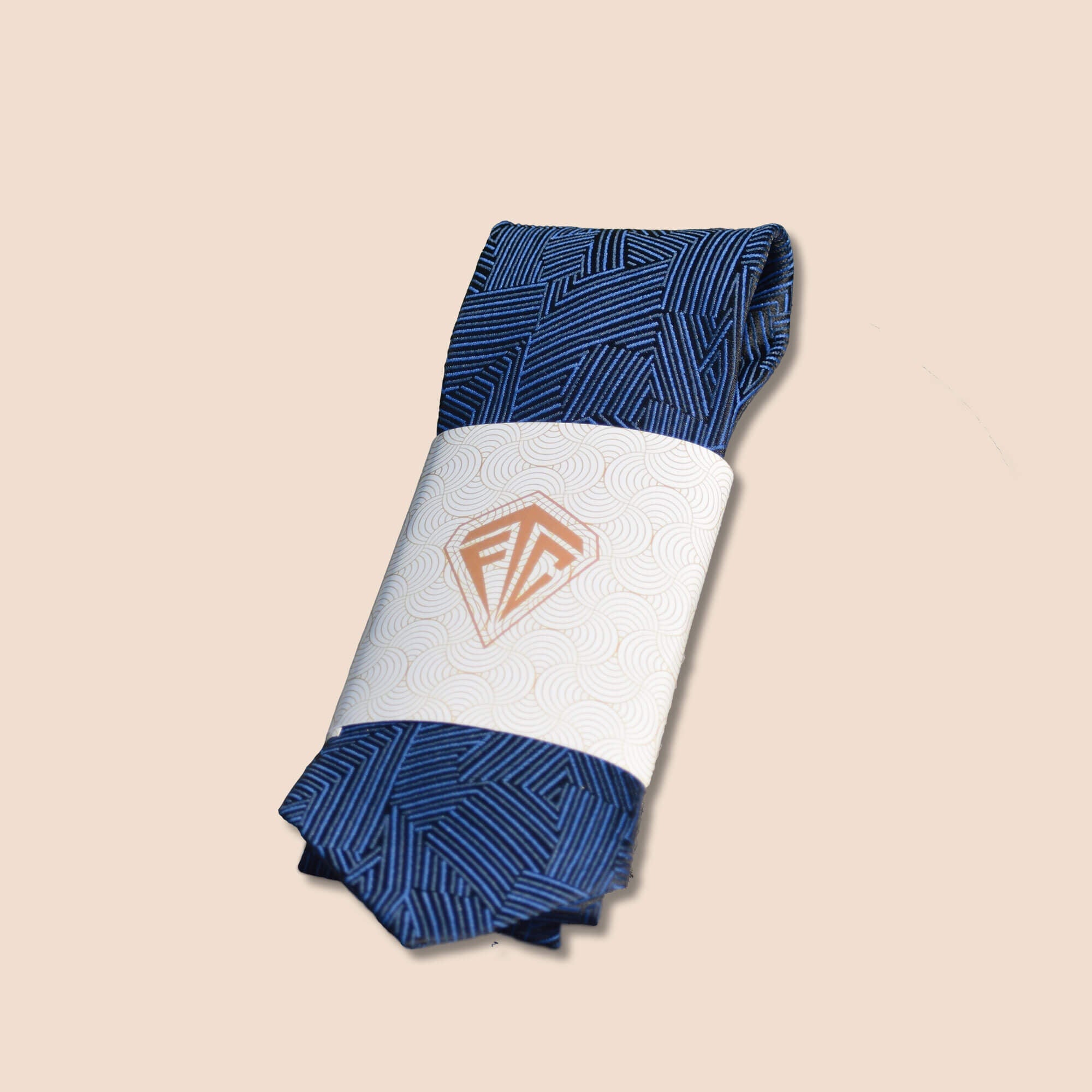 Majestic blue handmade tie & pocket square set