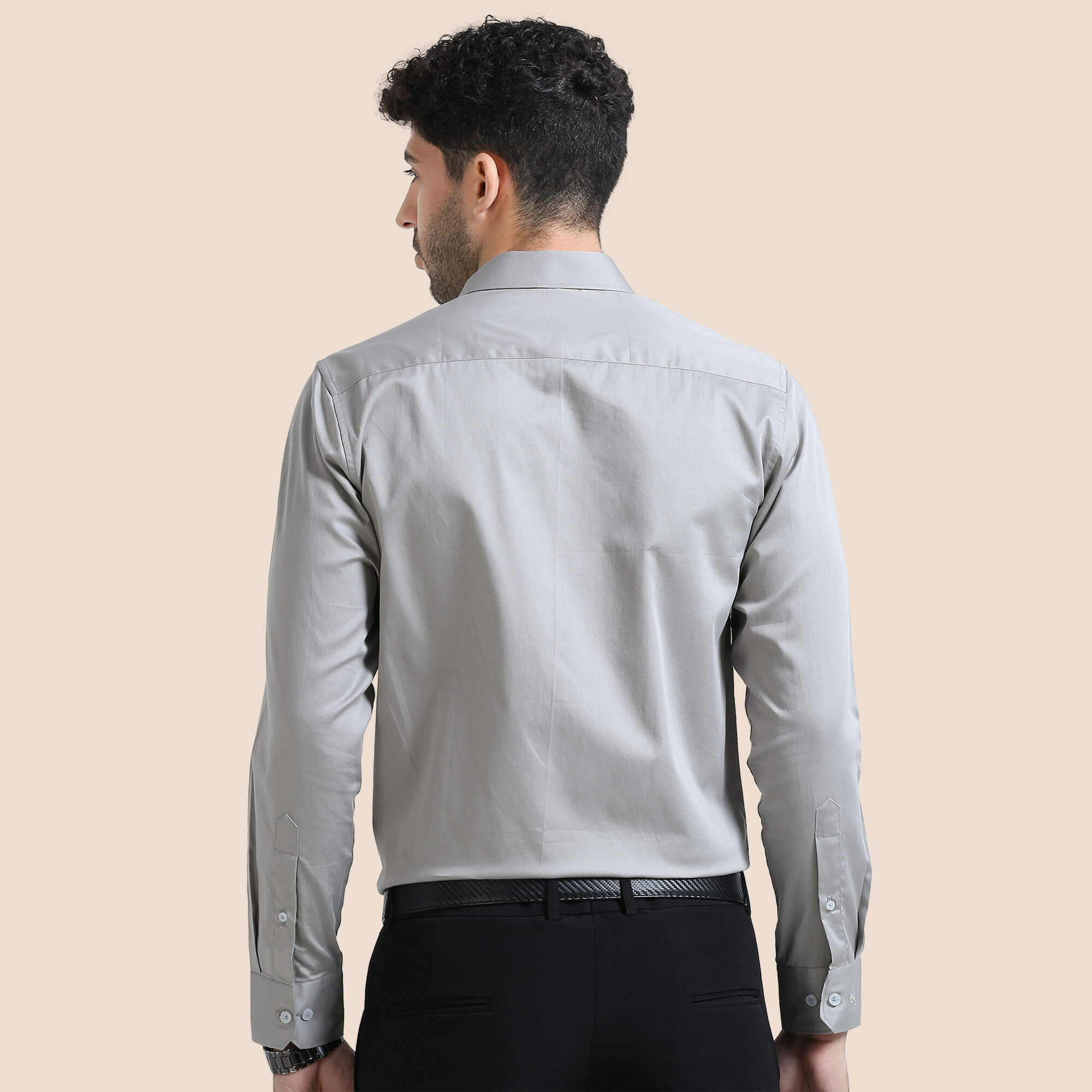 Cambridge Giza Cotton Shirt In Pewter