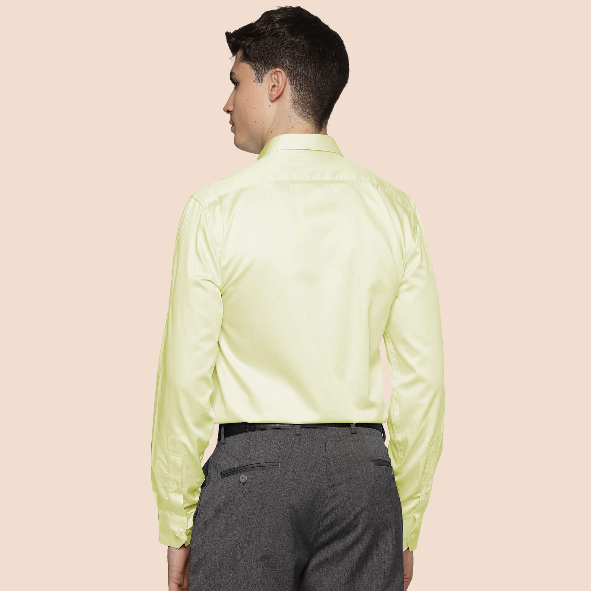 Swiss Finish Giza Cotton Shirt In Light Lemon