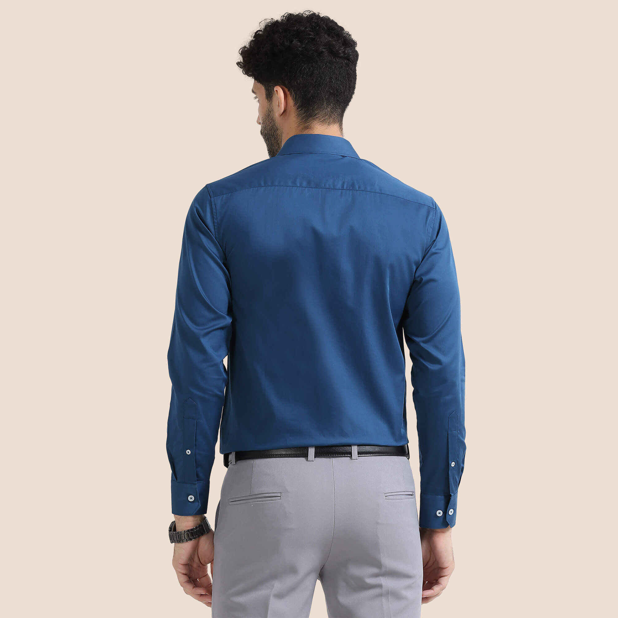 Cambridge Giza Cotton Shirt In Slate Blue