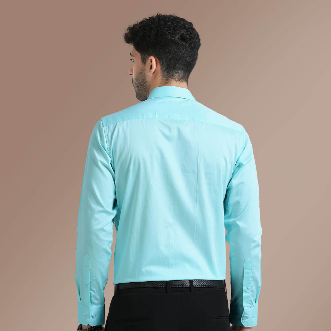 Cambridge Giza Cotton Shirt In Fresh Aqua