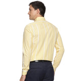Skyline Cotton Stripes Shirt In Yellow & White