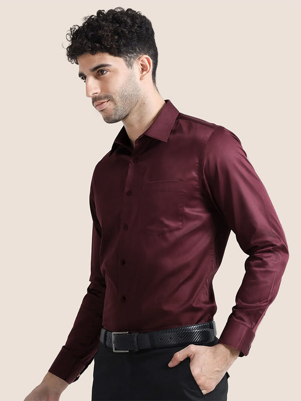 Cambridge Giza Cotton Shirt In Wineberry