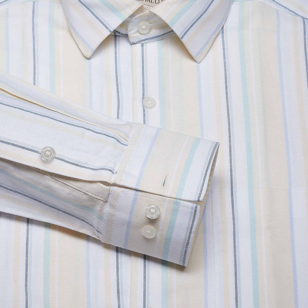 Regal White Stripe Shirt In Yellow