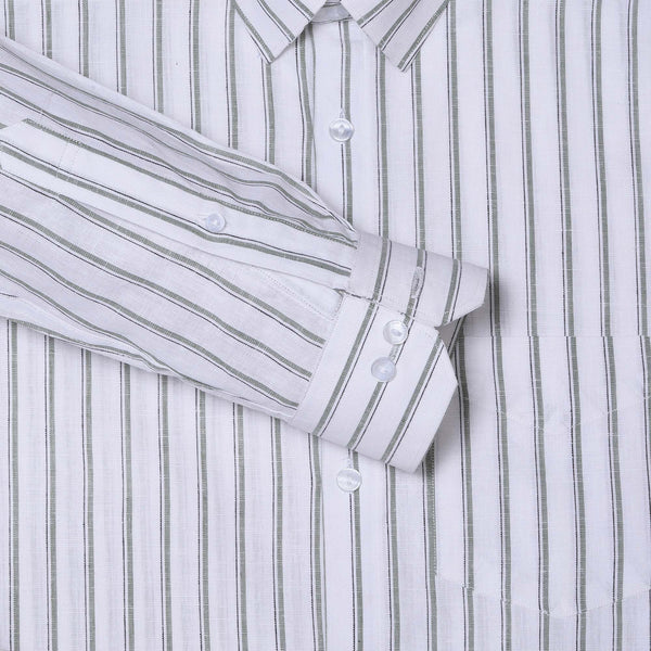 Luna Lenin Stripe Shirt In Cream/olive