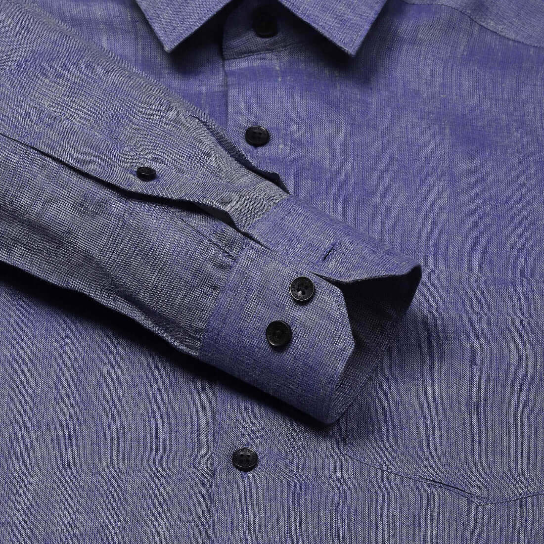 Luna Linen Solid Shirt In Blue Slim Fit