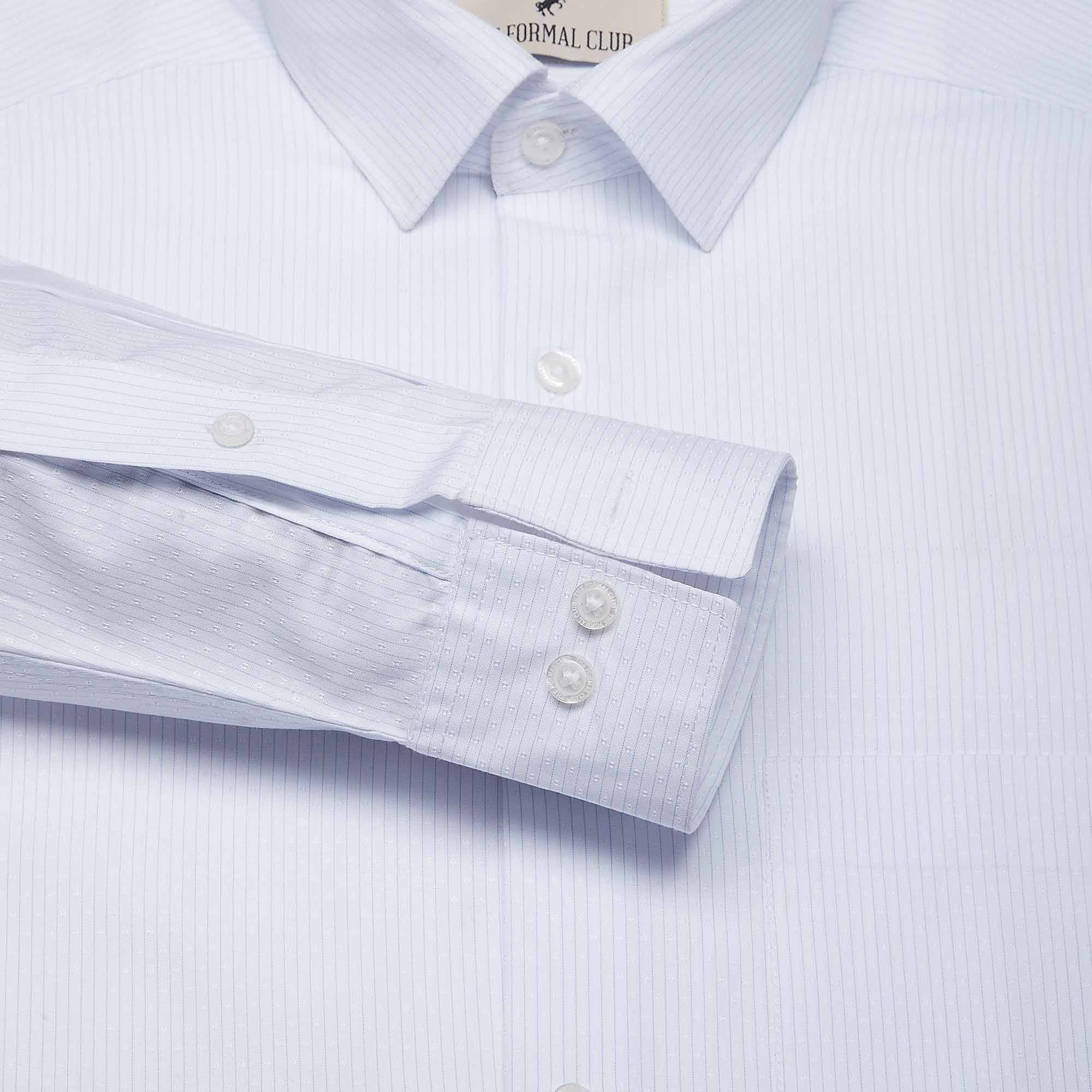 Blissful Cotton Stripe Shirt In White - The Formal Club