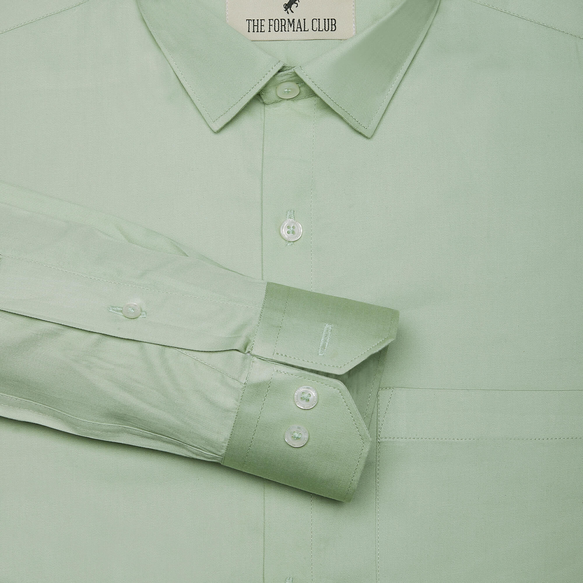 Swiss Finish Giza Cotton Shirt In Light Green - The Formal Club