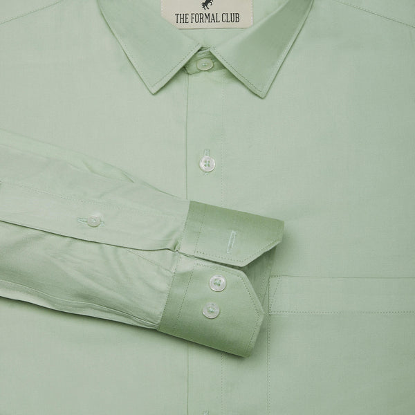 Swiss Finish Giza Cotton Shirt In Light Green