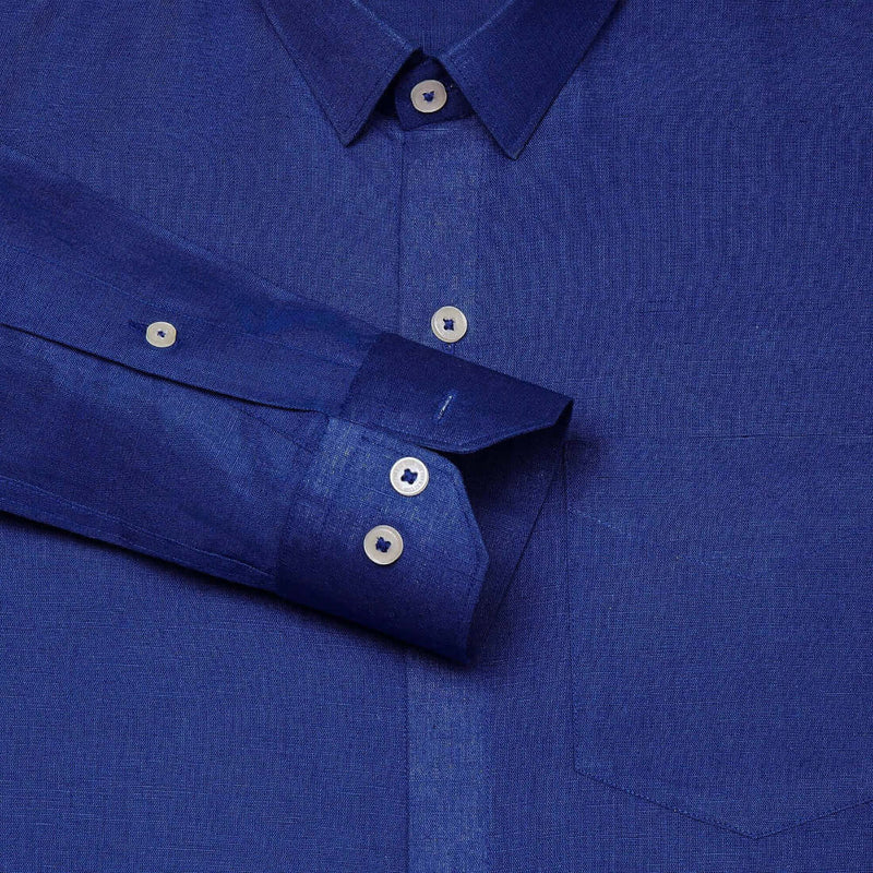 Luna Lenin Solid Shirt In Navy Blue