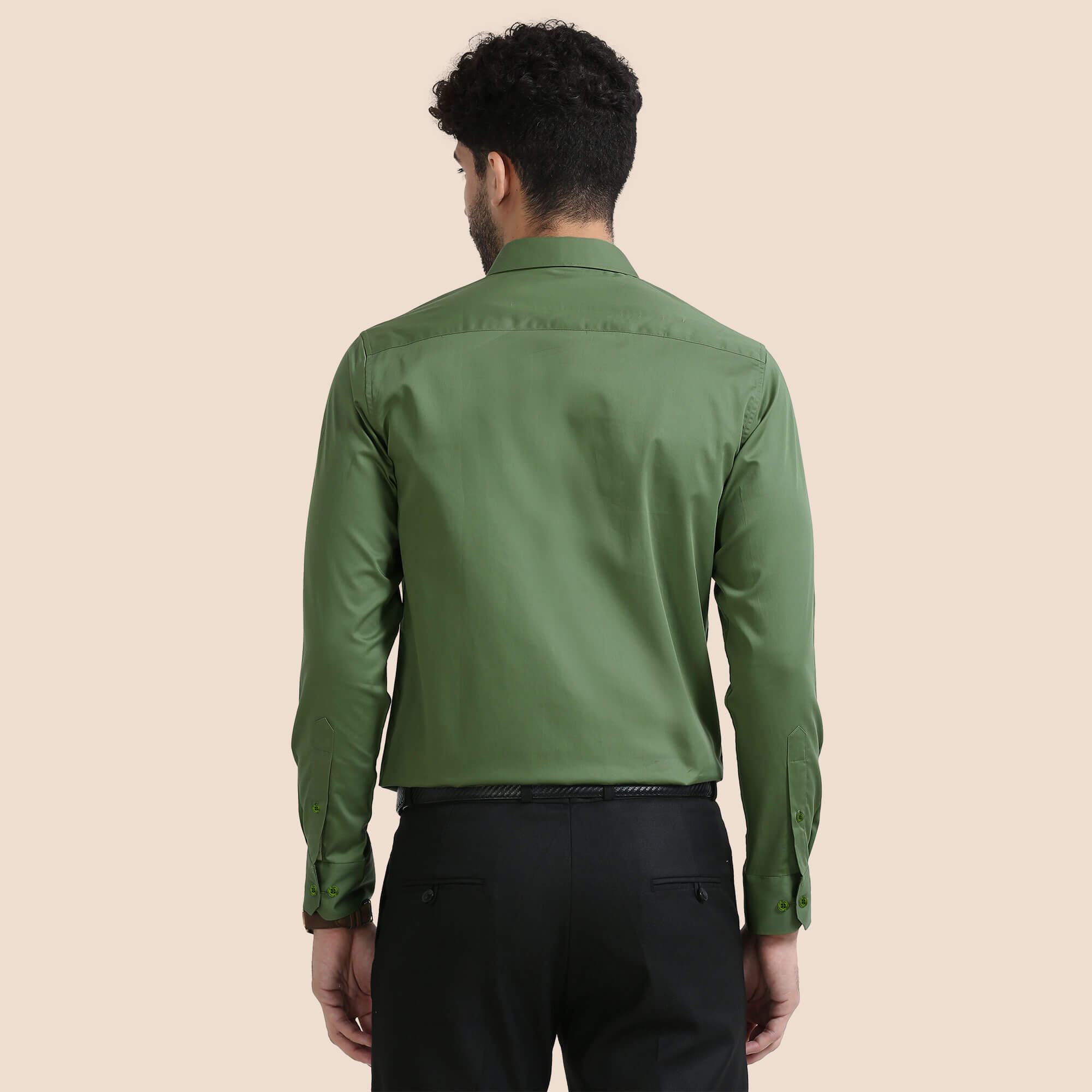 Cambridge Giza Cotton Shirt In Grass Green