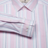 Regal White Stripe Shirt In Pink