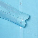 Luna Lenin Solid Shirt In Aqua Blue