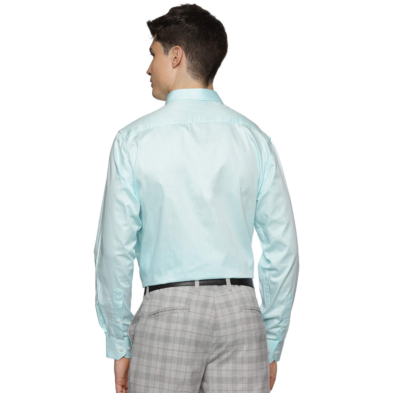 Swiss Finish Giza Cotton Shirt In Pastel Aqua
