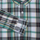 Maverick Cotton Check Shirt In Green & White