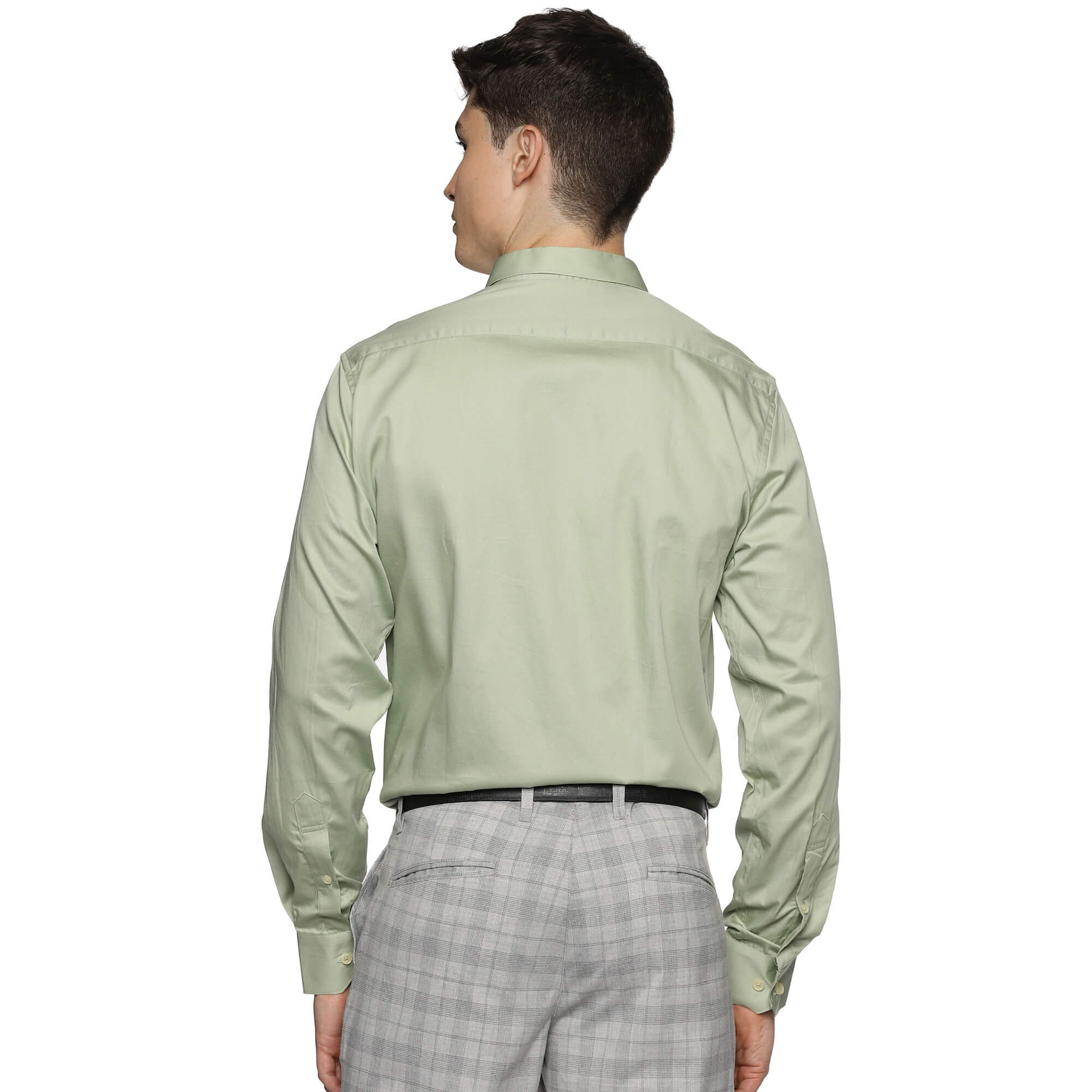 Swiss Finish Giza Cotton Shirt In Light Green
