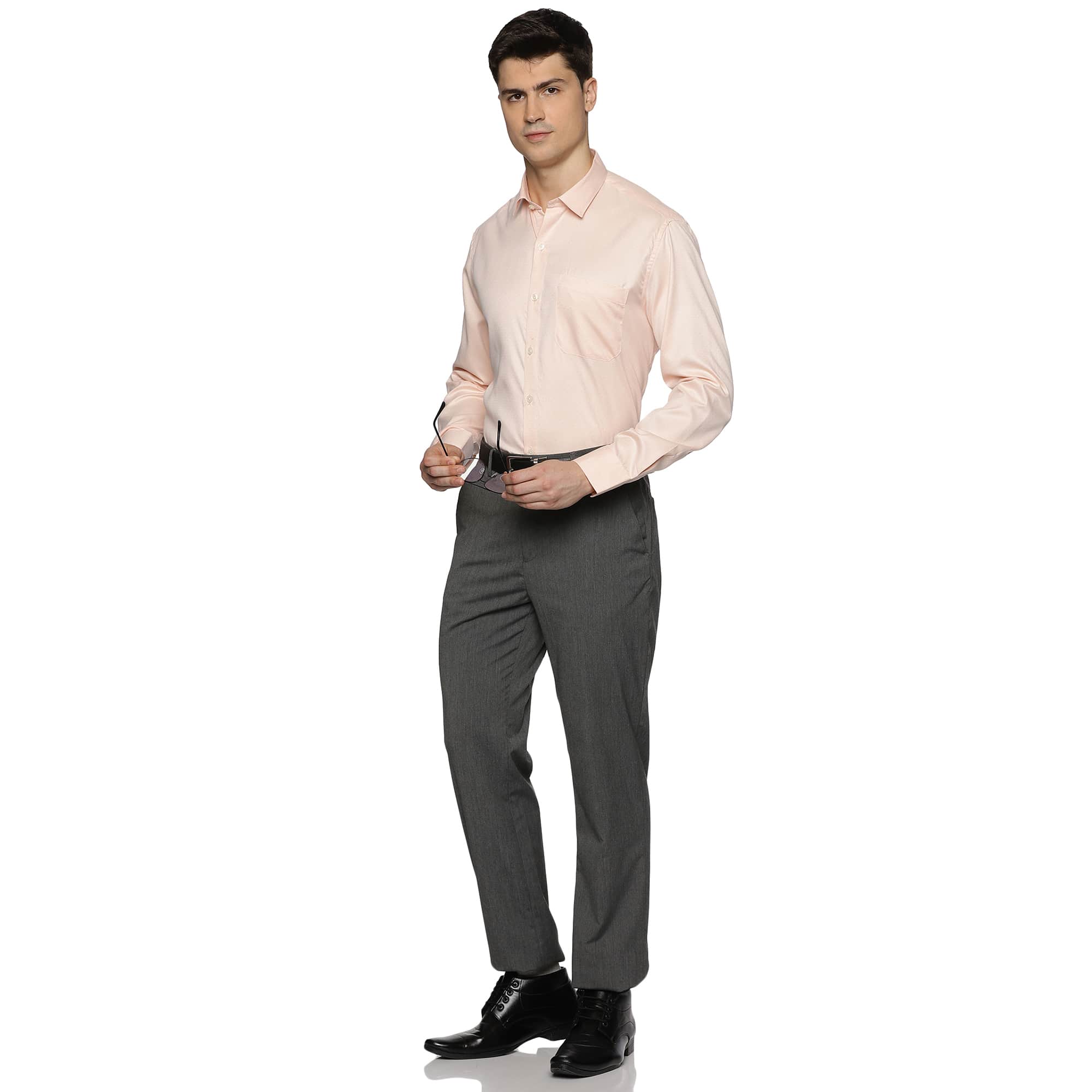 Donald Dobby Textured Shirt in Peach - The Formal Club